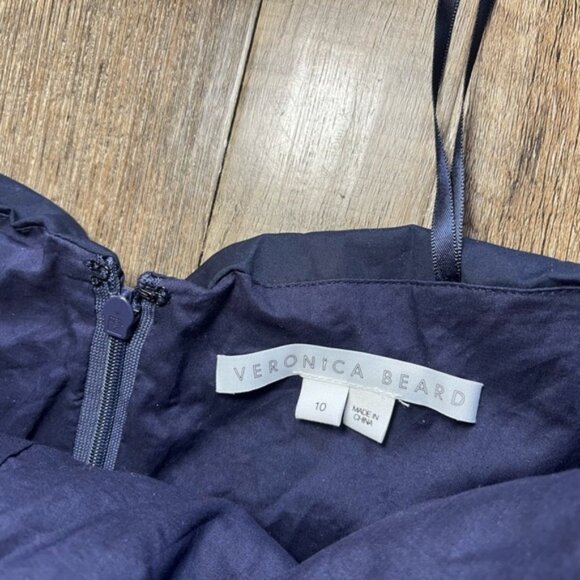 VERONICA BEARD Tucker Ruched Halter Midi Dress Size 10 - Picture 6 of 9